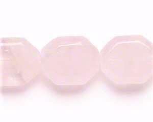 Rosenquarz Perlen, Oktagon, 17 x 14 mm, 1 Strang