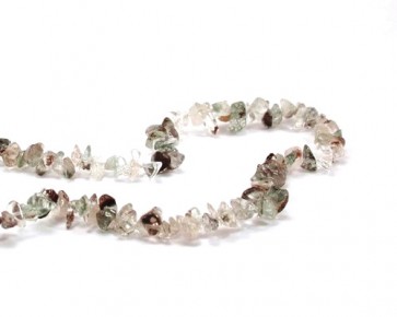 Prehnit, Edelstein-Splitter, Naturstein Chips, 5-10 mm, 1 Perlenstrang