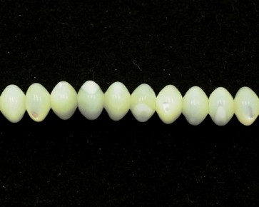 Perlmutt-Perlen, Rondellen (Ufo), weiss, 8 mm, 20 Perlen