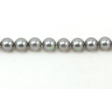 Muschelkernperlen, 8mm, rund, südsee-grau iris, 1 Perlenstrang