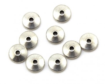 Metallperlen, Spacer Perlen, silber 11 mm, Linsen, 10 Perlen