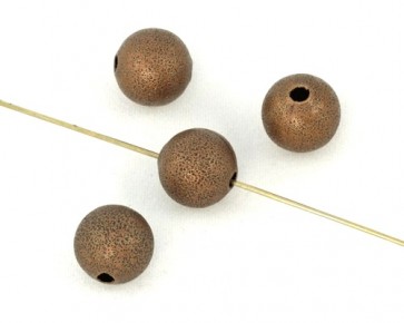 Metallperlen, 6 mm, rund, antik kupferfarbig, 20 Perlen