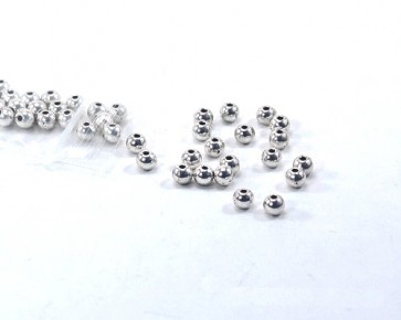 Metallperlen, Spacer Perlen, 4mm, silberfarbig, rund, 100 Perlen