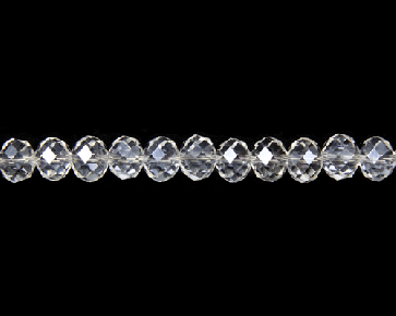 Glasschliffperlen, 6 mm, Rondelle facettiert, klar transparent kristall, 50 Perlen