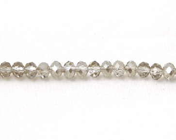 Glasschliffperlen, Rondellen facettiert, 6mm, silber-grau Lüster, 50 Perlen