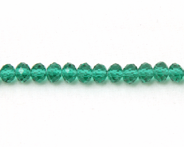 Glasschliffperlen, Rondellen facettiert, 6mm, smaragd-grün, 50 Perlen