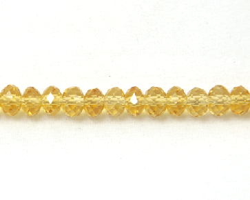 Glasschliffperlen, 6 mm, Rondelle facettiert, gold-gelb mit Lüster, 50 Perlen