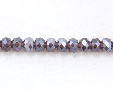 Glasschliffperlen, facettierte Glas-Rondellen, 8 mm, violett mit Lüster, 50 Perlen
