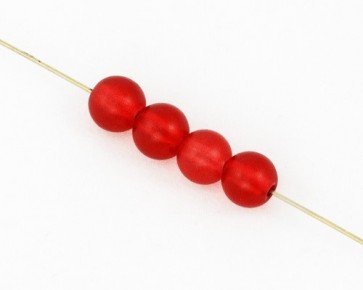 Gefrostete Glasperlen, 8 mm, rund, matt rot, 50 Perlen