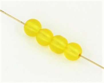 Gefrostete Glasperlen, 8 mm, rund, matt gelb