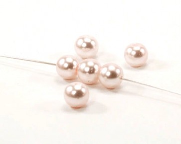 Glaswachsperlen, Glasperlen, 8 mm, rund, rosa, 50 Perlen