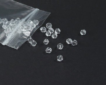 Glasschliffperlen, 4 mm, Bicone, kristall, 50 Perlen