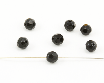 Glasschliffperlen 8 mm rund schwarz 50 Perlen