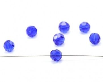 Crystal Glasschliffperlen, 8 mm, rund, kobaltblau, 20 Perlen