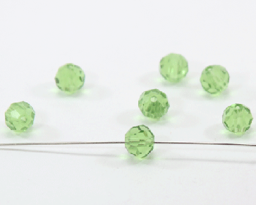 Crystal Glasschliffperlen, 8 mm, rund, peridot grün, 20 Perlen