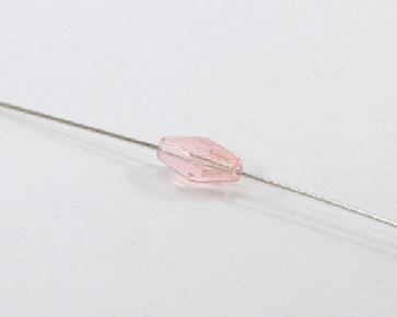 Glasschliffperlen, 12 x 6 mm, Doppelkegel, rosa, 5 Stk.