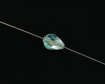 Crystal Glasschliffperlen, Glasperlen 12 x 8 mm, Tropfen, kristall AB, 5 Stk.