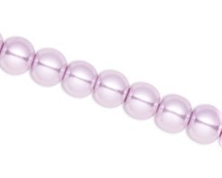 Glasperlen, Glaswachsperlen, 6mm, rund, lila / lavendel / violett, 50 Perlen