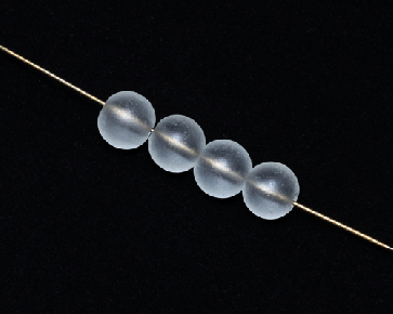 Gefrostete Glasperlen, 8mm, rund, matt weiss, 50 Perlen
