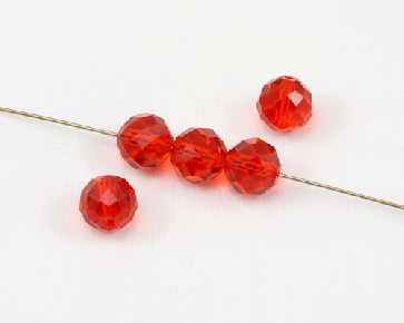 Crystal Glasschliffperlen, ø 10 mm, rund, rot, 10 Stk.