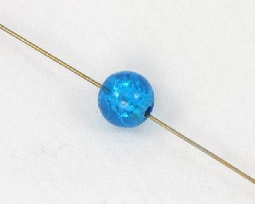 Crackle Glasperlen, 10 mm, rund, blau, 50 Stk.