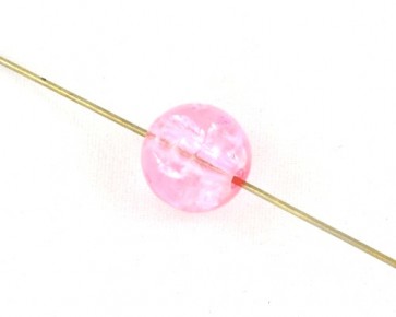 Crackle Glasperlen, 10mm, rund, pink / rosa, 50 Perlen