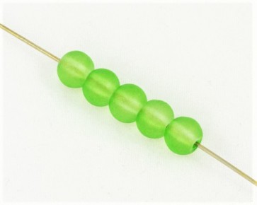 Gefrostete Glasperlen, 6mm, rund, matt grün, 50 Glasperlen