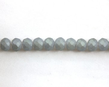 Glasschliffperlen, facettierte Glasrondellen, 8 mm, stahlblau seidenmatt, 70 Perlen