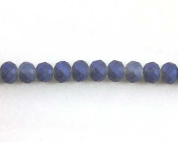 Glasschliffperlen, facettierte Glasrondellen, 8 mm, royalblau iris seidenmatt, 70 Perlen