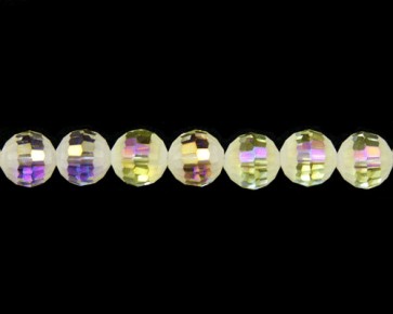 Glasschliffperlen, facettierte Glasperlen, 10mm, matt champagner-gelb-kristall AB, 20 Perlen