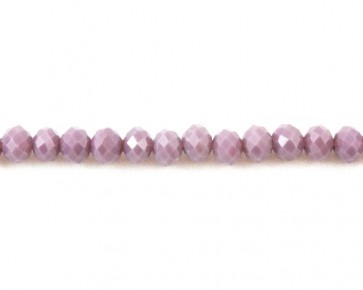 Glasschliffperlen, Glas-Rondellen facettiert, 4mm, pastell violett opak, 100 Perlen