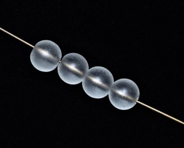 Gefrostete Glasperlen, 10mm, rund, matt weiss transparent, 40 Perlen