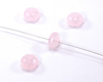 Acrylperlen, Rondellen facettiert, 10 mm, rosa, 50 Perlen