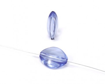 Bastelperlen, Acrylperlen transparent, oval, 17x14mm, blau, 10 Perlen