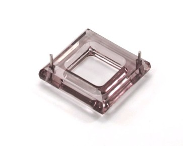 Acrylperlen Zwischenteil transparent Quadrat facettiert 29x29mm braun 6Stk