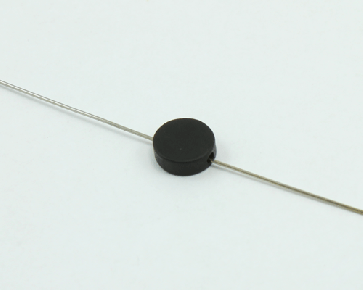 Kunstharz Perlen, schwarze Scheiben, 11 mm, 6 Perlen