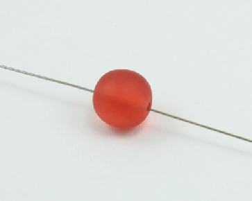 Kunstharz Perlen, kirschrot, rund, 14 - 15 mm, 1 Stk.