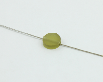Kunstharz Perlen, olivgrün, Scheiben, 11 mm,  6 Perlen