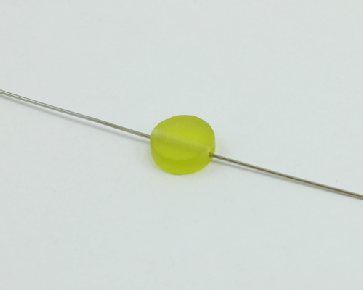 Kunstharz Perlen, gelb-grün, Scheiben flach rund, 11 mm, 6 Perlen