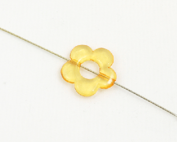 Transparente Acrylperlen, Bastelperlen, orange Blumen, 20mm, 20 Perlen