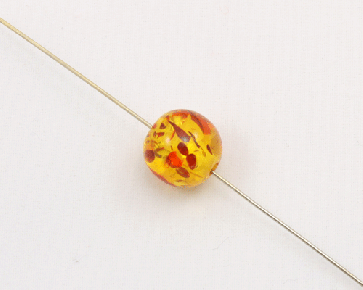 Kunstharz Perlen, rund, 12mm, orange / rot gesprenkelt