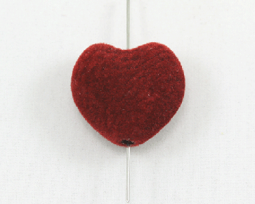 Herz-Perlen, Chanee-Perlen, samtig rot, 25 mm, 3 herzförmige Bastelperlen