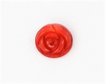 Cabochons, Bambuskoralle, Blume, rot, 12 mm, 1 Stk.