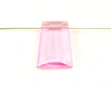Kristallglas Anhänger Trapez facettiert, rosa, 29 x 21 mm