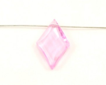 Kristallglas Anhänger Karo facettiert, rosa, 32 x 20 mm