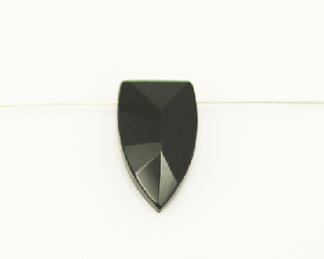 Kristallglas Anhänger Schild facettiert, schwarz, 32 x 18 mm