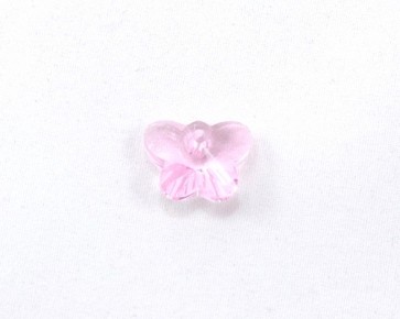 Glas-Anhänger, Schmetterlinge facettiert, rosa, 15x12mm, 4 Stk.