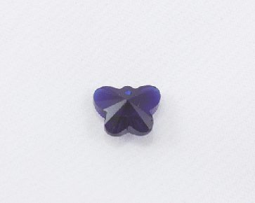 Glasanhänger, Schmetterlinge facettiert, dkl blau, 15x12mm, 4Stk