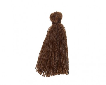 Mini Schmuckquasten, Baumwolle, braun, 25mm, 3 Quasten
