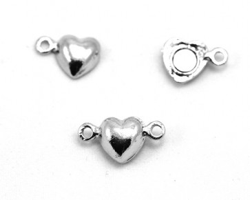 Schmuckverschlüsse, Magnetverschluss, platinfarbig, Herz, 18x10 mm, 4 Stk.